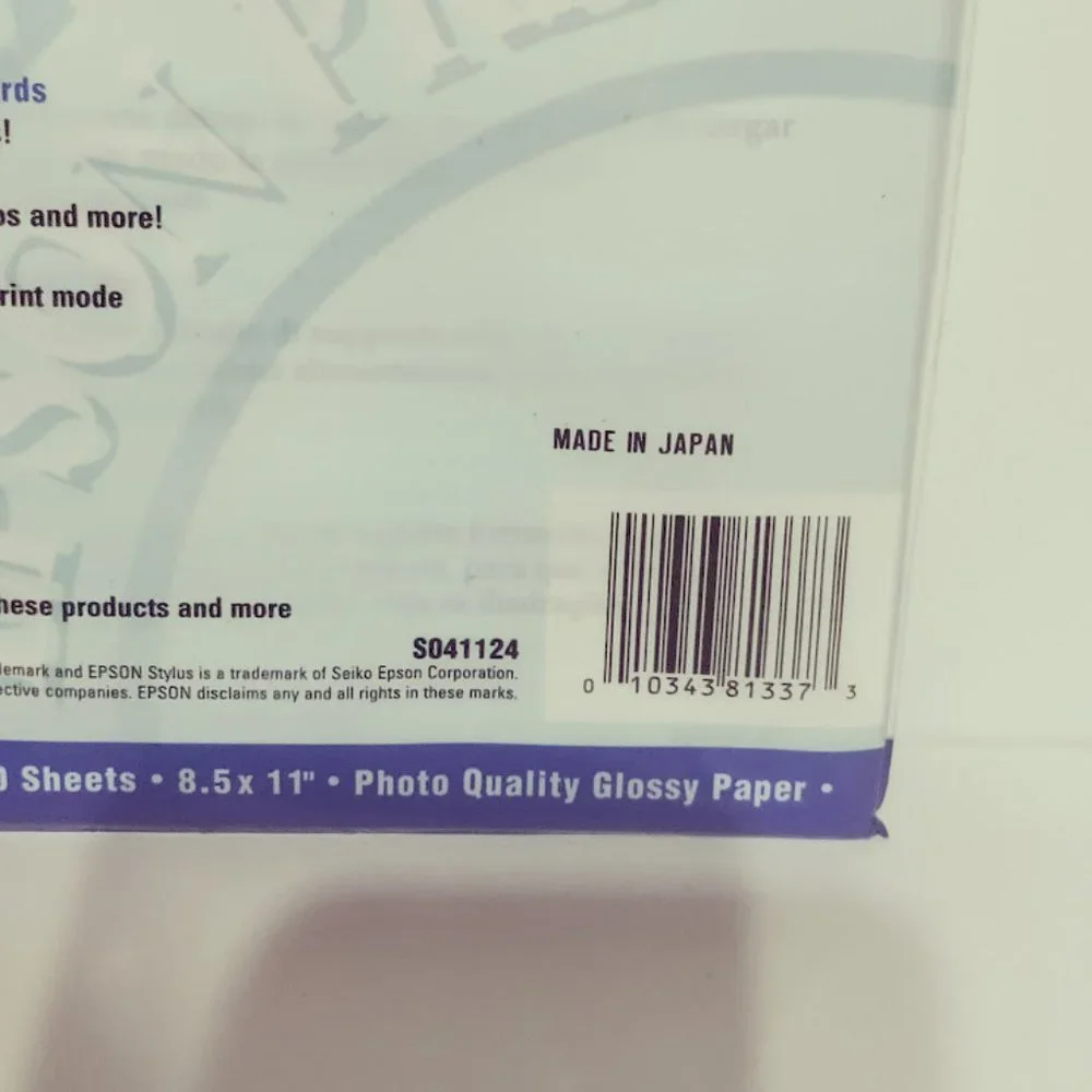 EPSON Glossy Paper Letter InkJet Printers 8.5